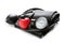 Sphygmomanometer with red heart on white background