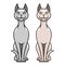 Sphynx cat hairless line art vector illustration cartoon