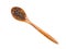 Spice allspice in wooden spoon isolated