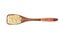 Spice Powdered ginger in wooden spoon isolated on a white backg