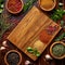 Spice symphony Background adorned with spices and herbs for culinary