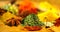 Spice. Various indian spices and herbs colorful background. Assortment of seasonings