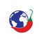 Spice world vector logo design. Chili and globe icon vector logo design.