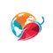 Spice world vector logo design. Chili and globe icon vector logo design.