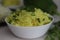 Spiced papaya rice. A quick stir fried rice recipe with green papaya, turmeric and a tadka of spices and nuts to make a one pot