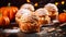 Spiced pumpkin puff with ice cream: Oven-fresh pastry, stuffed with velvety ice cream