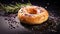 Spiced Rosemary Donut On Dark Stone Background