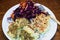 Spiced up shepherd`s pie and red cabbage