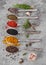 Spices assortments in spoons