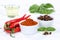 Spices cooking ingredients paprika powder spicy red hot chili pe