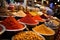 Spices on the Grand Bazaar in Istanbul, Turkey, Asia, Egyptian Bazaar in Istanbul offers a wide selection of ready to sell spice