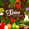 Spices and herbs, cooking seasonings, condiments