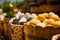 Spices and herbs of egyptian goods under sunlight