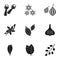 Spices icon set, simple style