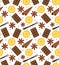 Spices seamless pattern. Mulled wine and chocolate endless background, texture. Vector illustration.