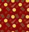 Spices seamless pattern. Mulled wine and chocolate endless background, texture. Vector illustration.