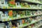 Spices on supermarket shelves