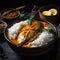 Spicy Bangladeshi Hilsa Curry with Rice and Salad