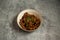 Spicy Beef with garlic pepper served in dish isolated on background top view of bangladeshi food