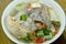 Spicy boiled Tilapia fish in tom yum soup on bowl