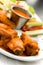 Spicy Buffalo Wings with Blue Cheese Dip Celery an