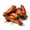 Spicy Chicken Wings On Distressed White Background