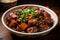 Spicy Chinese dish pork. Generate Ai