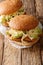 Spicy Chipotle Chicken Cemita Sandwich  close-up. vertical