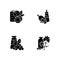 Spicy condiments black glyph icons set on white space