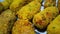 Spicy and delicious fried croquettes with a closeup perspective view