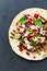 Spicy Fajita with Grilled Aubergine, Feta and Chili Pepper