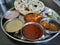 Spicy Kolhapuri Chicken thali.