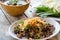 Spicy minced pork or spicy minced pork salad Thai dishes