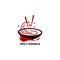 spicy noodle cuisine logo vector design illustration