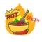 Spicy noodle vector with cartoon style