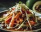 Spicy Papaya Salad, closeup, Cinematic shot