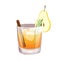 Spicy pear bourbon.Winter pear cocktail, grog, mulled wine, punch.New Year\\\'s holiday drink.