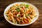 Spicy penne rigate Italian noodles