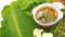 Spicy pork neck grilled Soup background layout