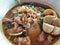 Spicy pork noodle sour soup, Thai recipe