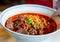 Spicy red soup beef noodle