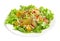 Spicy salad beef tendon Thai food appetizer ingredient Thai herbs decorate vegetables and tomato