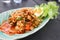 Spicy salad or spicy shrimp salad with winged bean