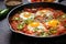 spicy shakshuka with jalapenos and chili flakes