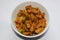 Spicy soya matar tawa fry, made with soybean chunks and green peas, Indian food