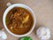 Spicy Thai food Dry Chili Pork Ribs Curry  Kaeng phik Kraduk Moo.