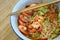 Spicy Thai tom yum soup noodle