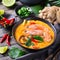 Spicy thai tom yum, yam kung sour soup