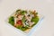 Spicy Vietnamese Sausage Salad on white background. Spicy Vietnamese Pork Sausage Salad with Vegetables Good Tasty Appetizer Healt