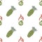 Spicy Wasabi Illustration, Japanese Plant Illustration, Seamless Pattern, Vector EPS 10.